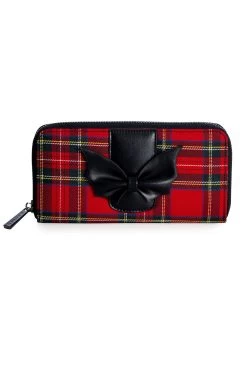Plaid Batwing Wallet [RED PLAID]