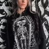 Memento Mori Conjoined Skeleton Twins Hoodie [Zipper Or Pullover] -Alchemy Store Wednesday addams clothing