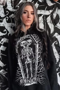 Memento Mori Conjoined Skeleton Twins Hoodie [Zipper Or Pullover]