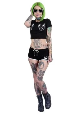 Witchy Cat Familiar Short Shorts -Alchemy Store Womens Goth Shorts 60726cdc e5f5 4213 b156 e55a69a811c3