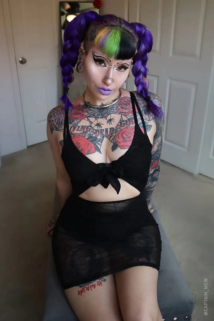 Spiderweb Mesh Front Tie Dress 7 Spiderweb Mesh Front Tie Dress - Image 5