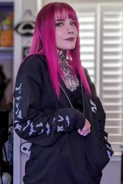 Taxidermy Bat Hoodie W/ Bat Sleeves [Zipper Or Pullover] -Alchemy Store Womens Oversized Bat Hoodie