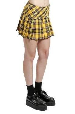 Tripp NYC Pleated Skirt [Yellow Plaid] -Alchemy Store YP1244 REDPLD S