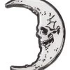 Skull Crescent Moon Glow Enamel Pin -Alchemy Store gdfgfgdfgd