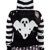 Spooky Ghost Zip Up Cardigan Sweater