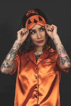 Samhain Sleepwalker [4-Piece Set] -Alchemy Store goth silk pajamas