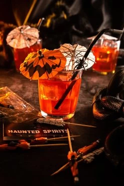 Spooky Cocktail Umbrellas [PUMPKIN] -Alchemy Store gothic drinks