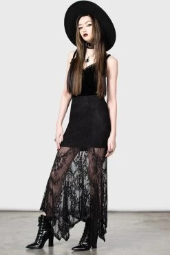 Rosa Lace Maxi Skirt -Alchemy Store highwaisted gothic maxi skirt