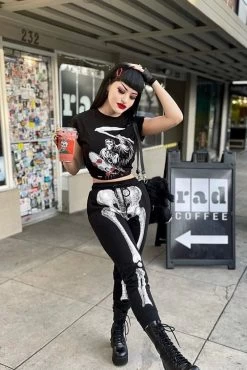 Skeleton White Bone Jogger Pants [UNISEX] -Alchemy Store hyftftydtyu