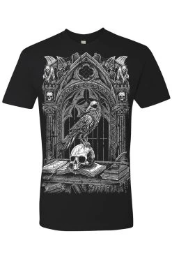 Quoth The Raven Tee [Gray Print] [Multiple Styles Available] -Alchemy Store raven tshirt