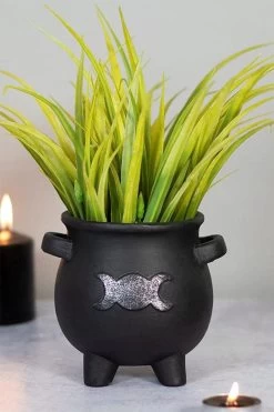 Triple Moon Cauldron Plant Pot -Alchemy Store tertertecopy