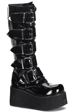 Welcome To TRASHVILLE-518 Boots [Black Patent]