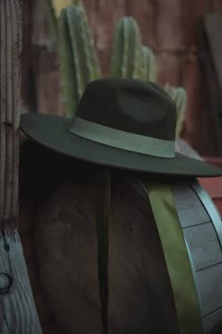 Veiled Hat [OLIVE GREEN] -Alchemy Store western goth cowgirl hat