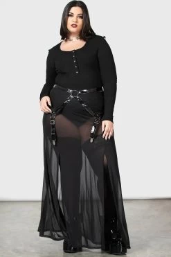 Venemous Magdelana Maxi Skirt -Alchemy Store womens gothic mesh skirt