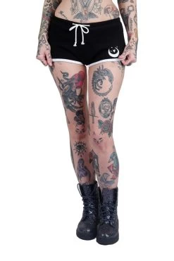 Witchy Cat Familiar Short Shorts -Alchemy Store womens occult shorts