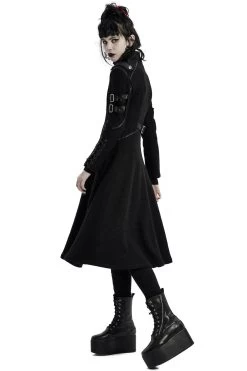 Midnight Militia Gothic Coat [BLACK] -Alchemy Store womens villain goth coat