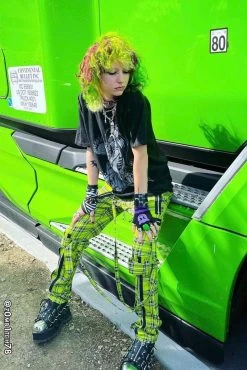 Tripp NYC Bondage Pants [Lime Plaid] -Alchemy Store z0mb1tch78aaa