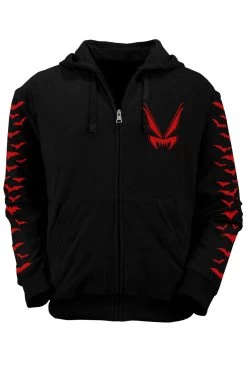 Nosferatu Hoodie W/ Red Bat Sleeves [Zipper Or Pullover] -Alchemy Store zip hoodie front 62d5c158 837a 41d6 b758 f01899b32862